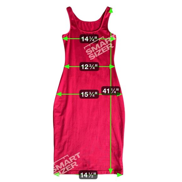 Red Bodycon Tank Dress Womens S Sleeveless Stretch Clubwear Minimalist - Picture 13 of 13